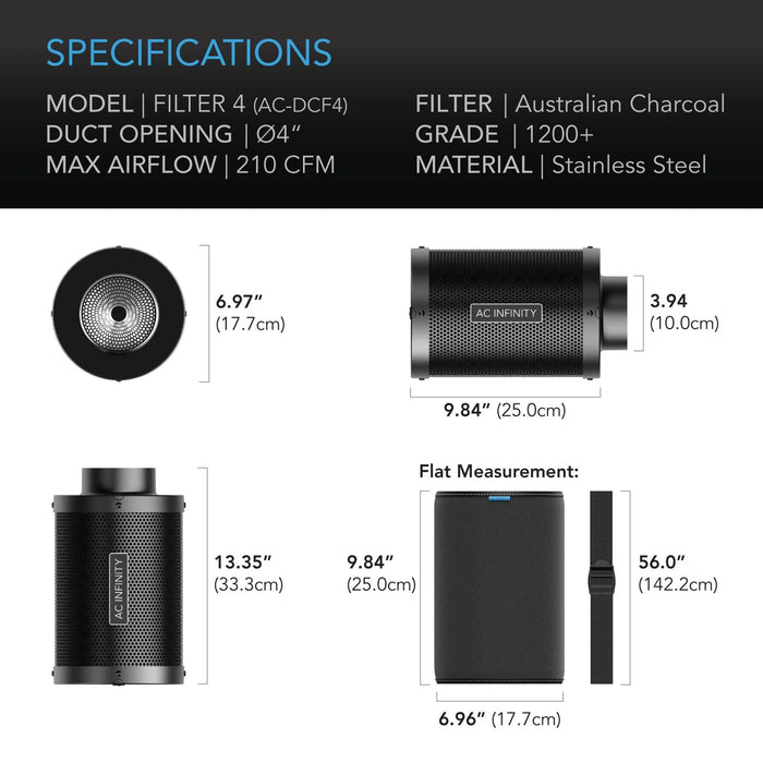 AC Infinity, Duct Carbon Filter, Australia Charcoal