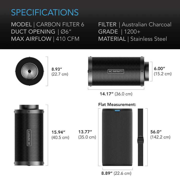 AC Infinity, Duct Carbon Filter, Australia Charcoal