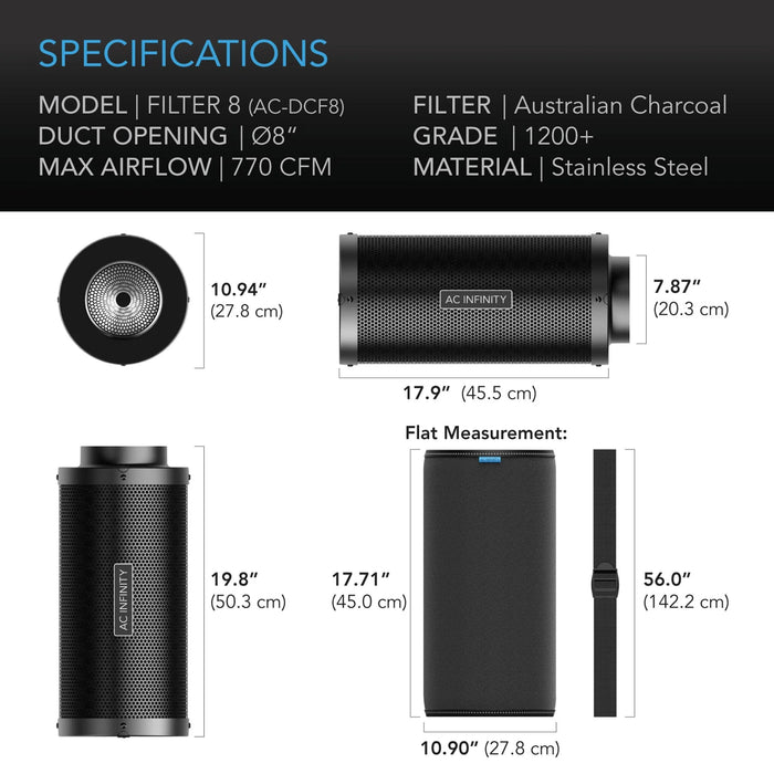 AC Infinity, Duct Carbon Filter, Australia Charcoal