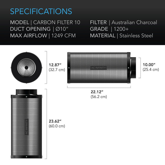 AC Infinity, Duct Carbon Filter, Australia Charcoal