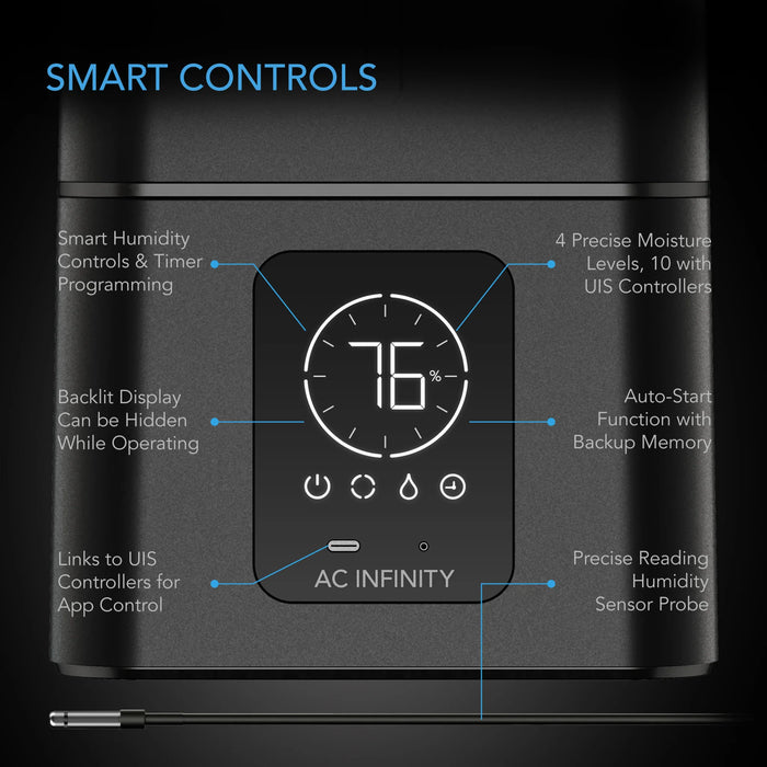 AC Infinity  Cloudforge T7, Plant Humidifier, 15L, Smart controls w. targeted Vaporising
