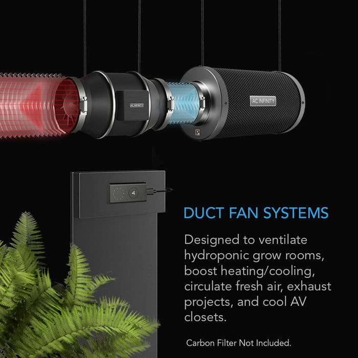 AC Infinity, Cloudline S4 Quiet Inline Duct Fan With Speed Controller, 4 Inch - 100 MM