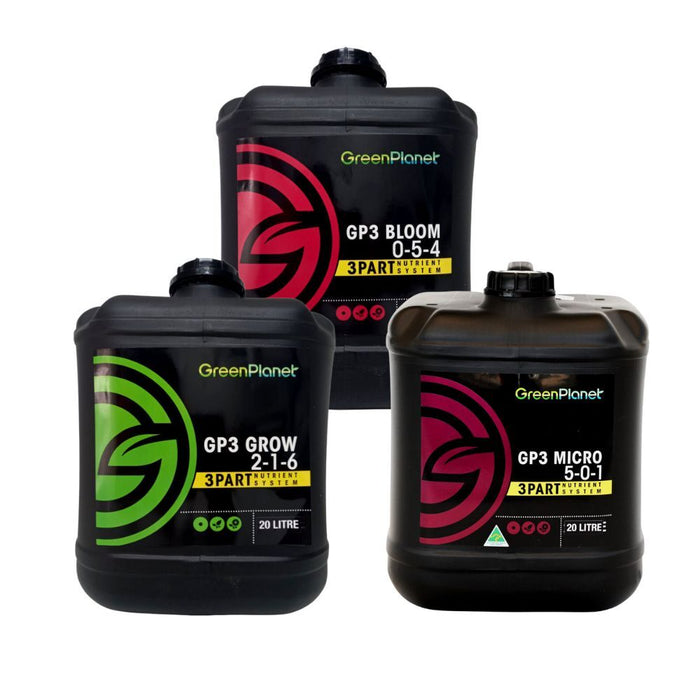 Green Planet GP3 Set 20Ltr- Grow, Bloom & Micro