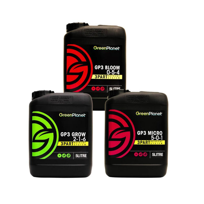 Green Planet GP3 Set 5Ltr - Grow, Bloom & Micro