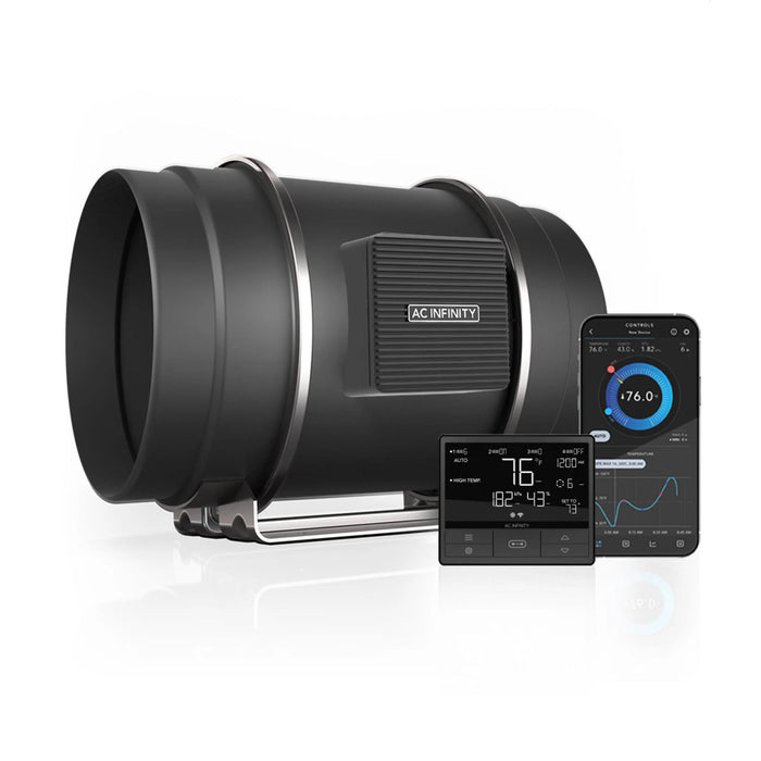 AC Infinity, Cloudline T8, Quiet Inline Duct Fan System with Temperature and Humidity Controller, 8 Inch - 200 MM