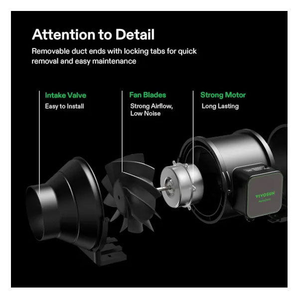 VIVOSUN AEROZESH S6 INLINE FAN 6″ WITH E42A TEMP AND HUMIDITY WIFI CONTROLLER