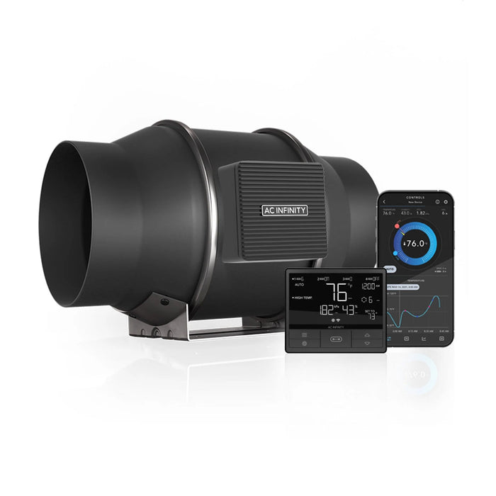AC Infinity, Cloudline T6, Quiet Inline Duct Fan System with Temperature and Humidity Controller, 6 Inch - 150 MM