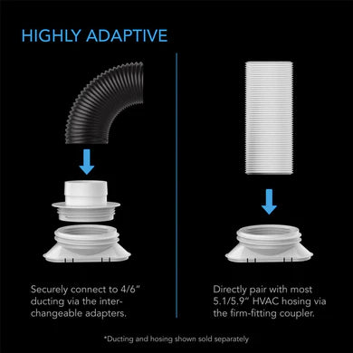 Window Duct Kit, Adjustable Vent Port For Inline Fans