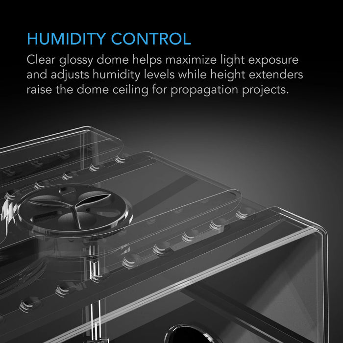 AC Infinity Humidity Dome, Propagation Kit with Height extension incl, 5x8 Cell Tray