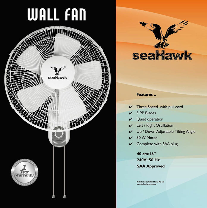 Seahawk Wall Fan 16" Osillating
