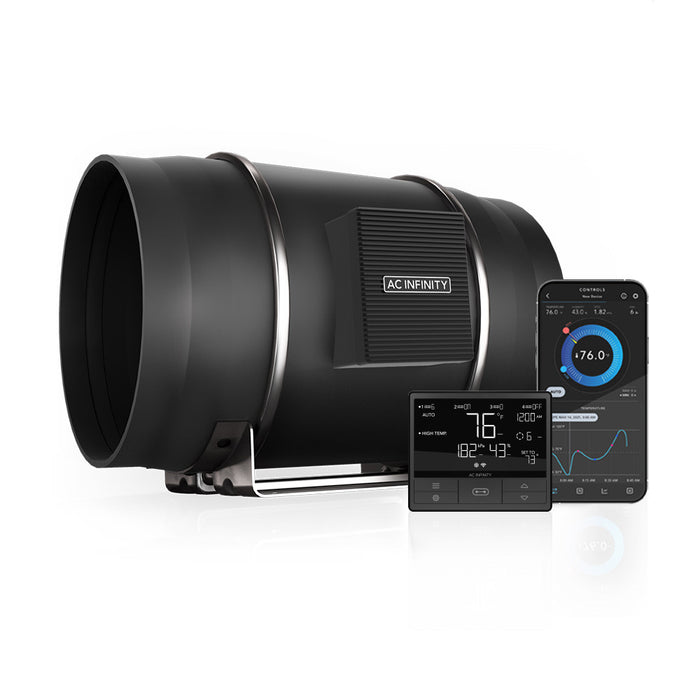 AC Infinity, Cloudline T10, Quiet Inline Duct Fan System with Temperature and Humidity Controller 69 Pro, 10 Inch - 250 MM