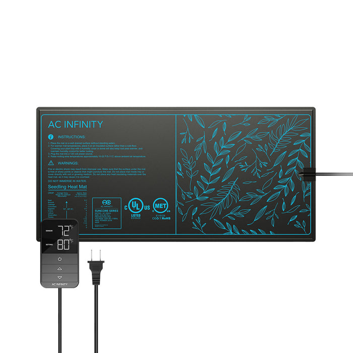 AC Infinity Suncore H3, Seedling Heat Mat with heat Controller, IP-67 Waterproof 25.4 x 52.70 CM