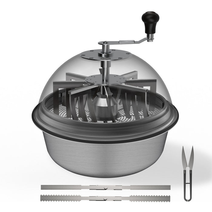 AC Infinity Bud Bowl trimmer, Twist spin cut with clear visibility dome, wet or dry product