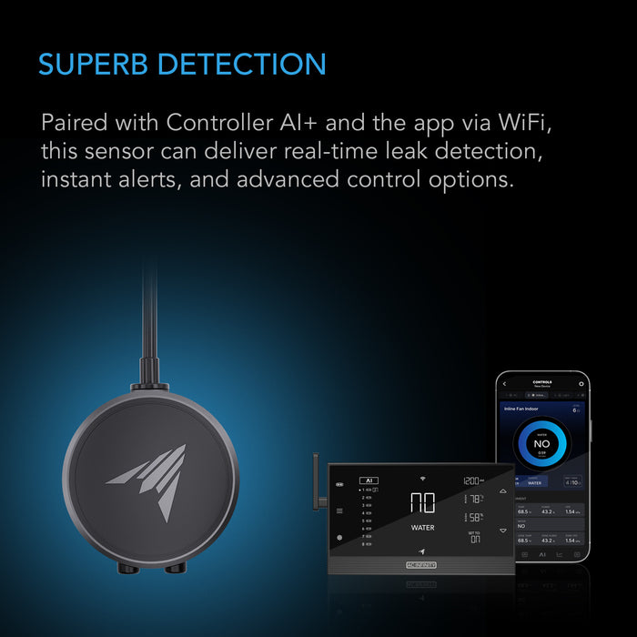 AC infinity AI Water Sensor, for Liquid Presence Detection, IP68