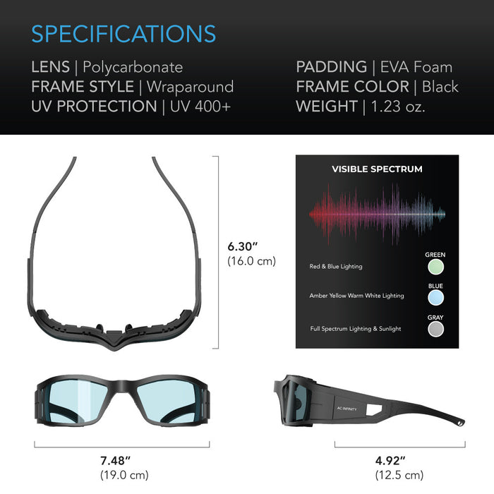 AC Infinity Grow Room Glasses, w. 3 Colour Corrective Lenses