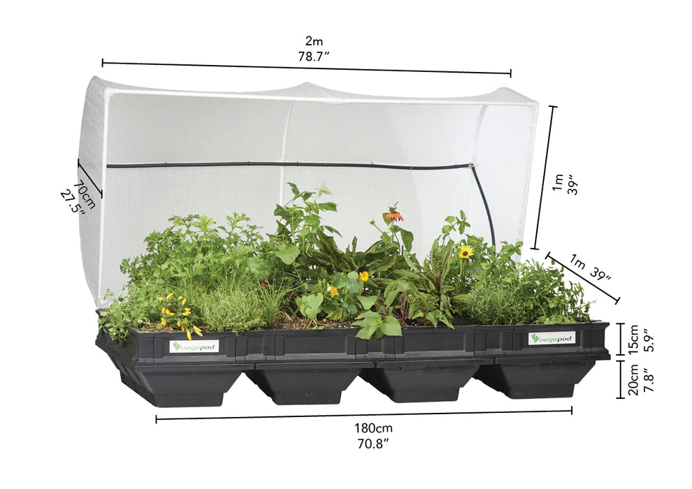 Vegepod Large Raised Garden Bed with VegeCover 2m x 1m