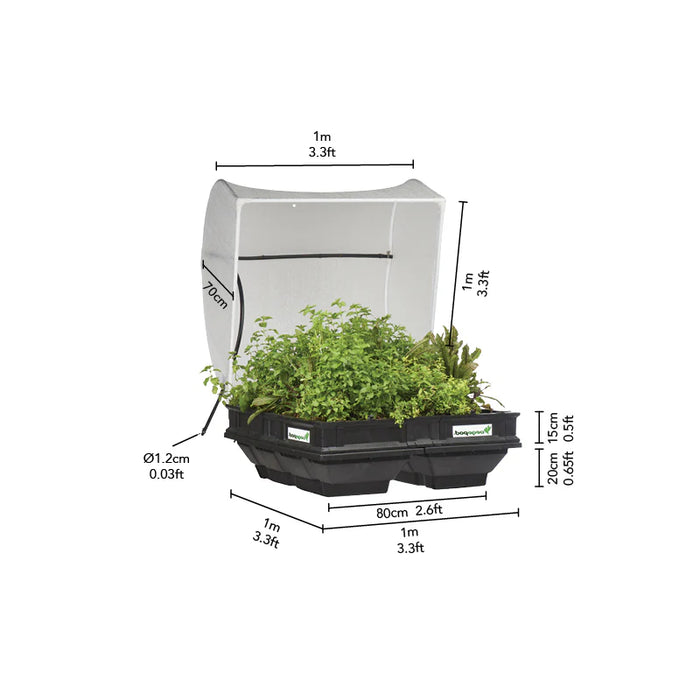 Vegepod Medium Raised Garden Bed with VegeCover 1m x 1m