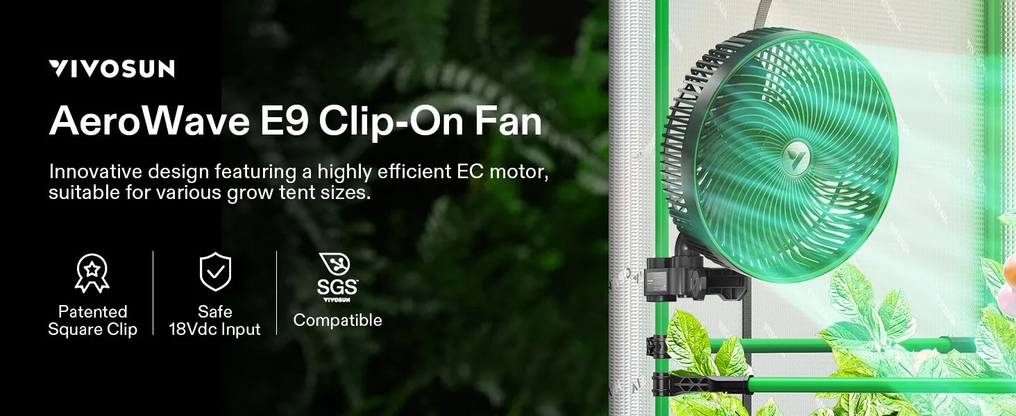 VIVOSUN AEROWAVE E9 9″ CLIP ON FAN