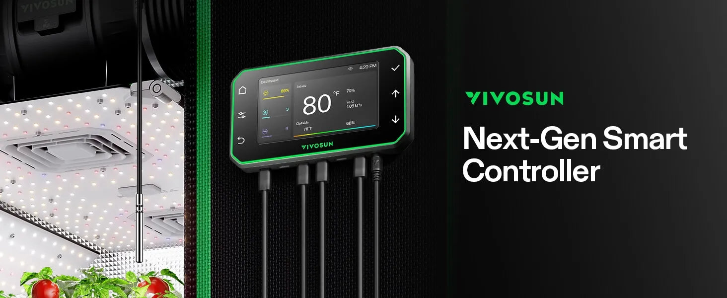 Pre-Order: Vivosun GrowHub E42A+ Controller for Grow Tent, Smart Environmental WiFi-Controller with Temperature, Humidity, VPD, Timer, Cycle, Schedule Controls, Cooling