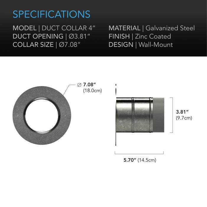 AC Infinity Ducting Collar (Galvanised Steel)