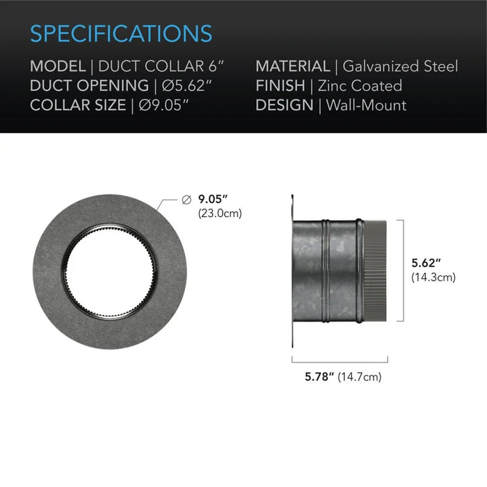 AC Infinity Ducting Collar (Galvanised Steel)