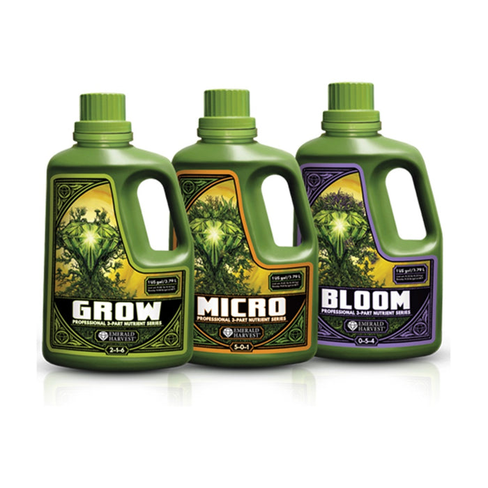 Emerald Harvest Grow | Micro | Bloom 3-Part Base Nutrient 3.79L (Set of 3)