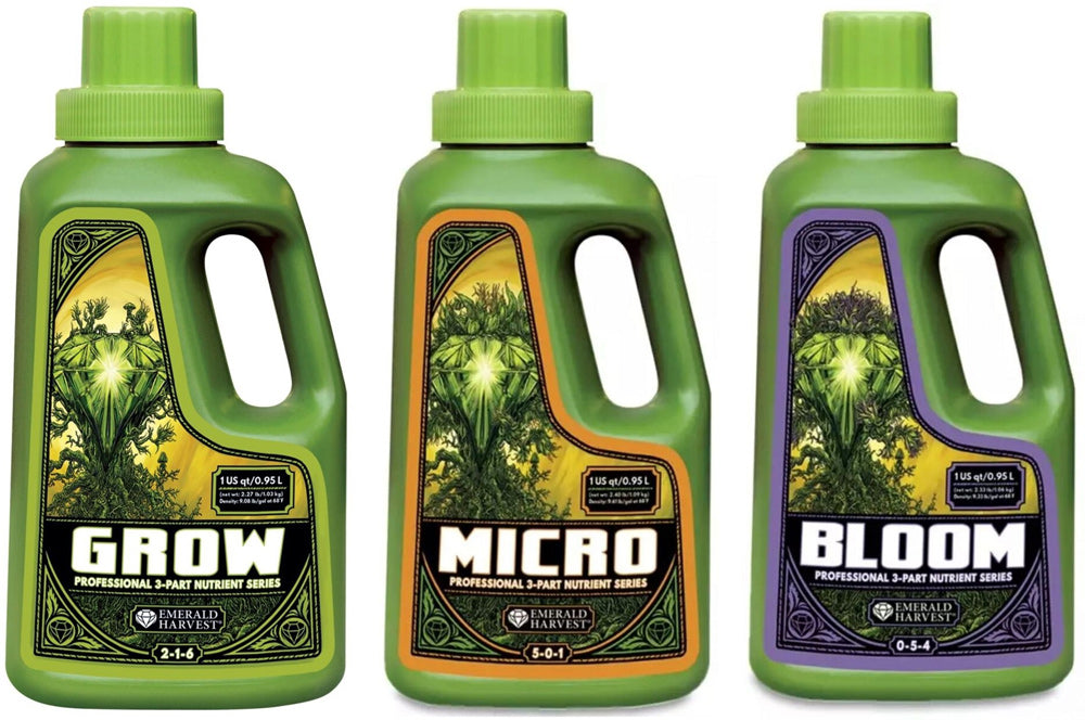 Emerald Harvest Grow | Micro | Bloom 3-Part Base Nutrient 0.95L (Set of 3)