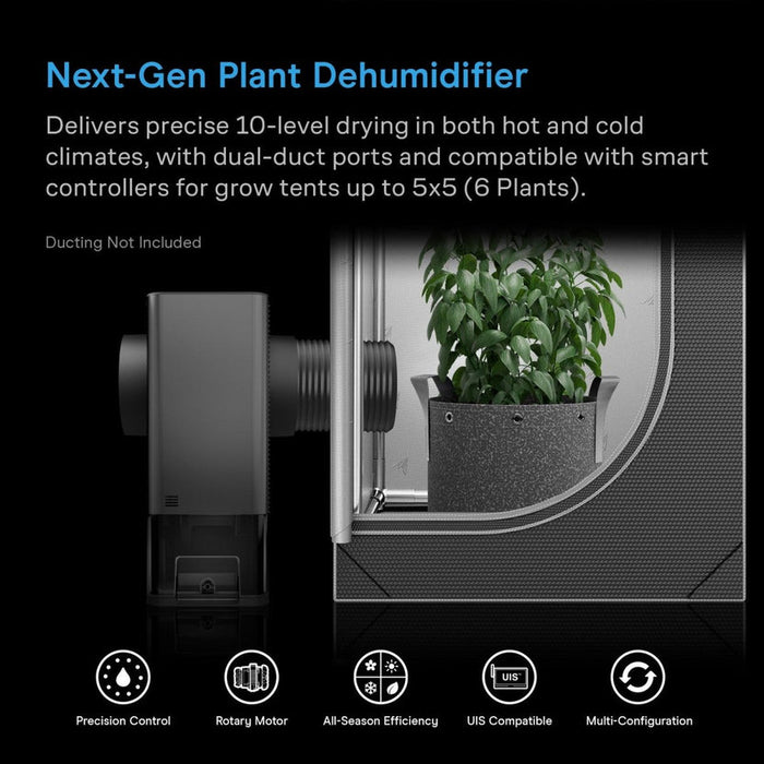 AC Infinity Hydrone 5, Plant Dehumidifier by AC Infinity / 10-Level PWM, Dual Duct, VPD Control