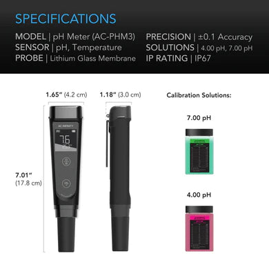 AC Infinity PH Meter Kit, PH Pen Tester for Water