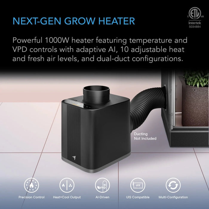 AC Infinity Thermoforge T7, Plant Heater 1000W W AI-Powered VPD Temp control