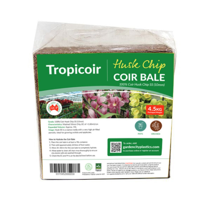 Tropicoir Husk Chip SS (10mm) 4.5kg Bale Wrapped