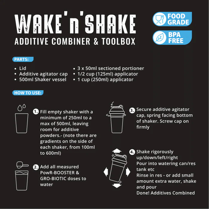 High Powered Organics' WAKE 'n' SHAKE Additive Combiner/Toolbox