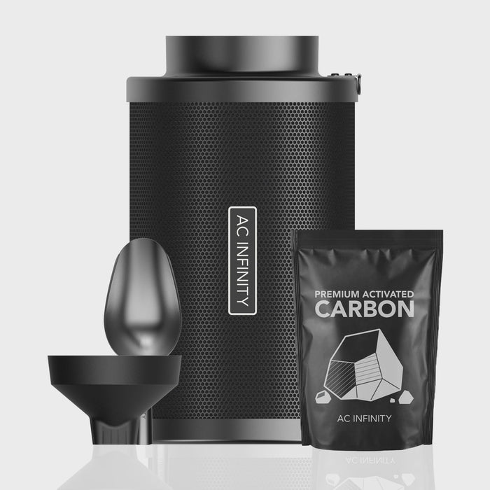 AC Infinity Refillable Carbon Filter Kit, With Charcoal Refill, 6 Inch - 150 MM